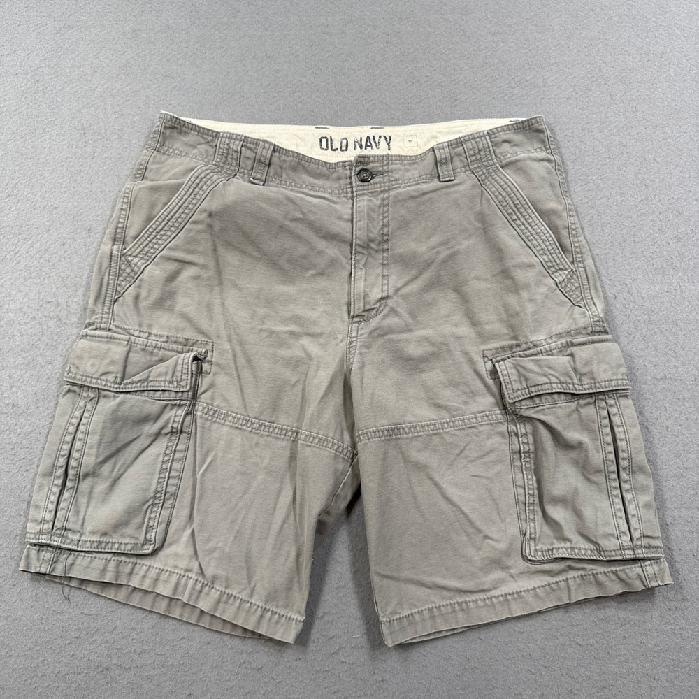 Old Navy Cargo Shorts Men's 36 Gray Relaxed Fit Cotton Utility Hunting Gorpcore